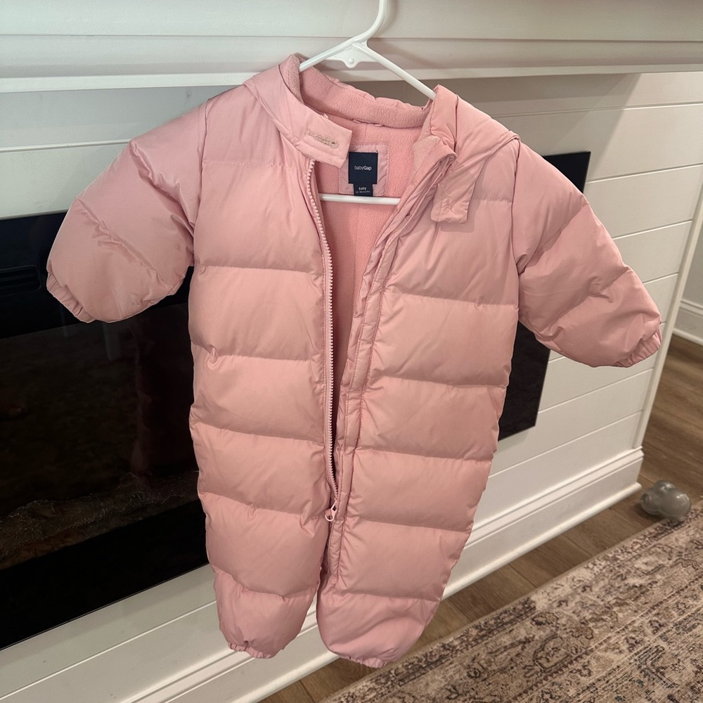 GAP Soft Pink Baby Snowsuit EUC